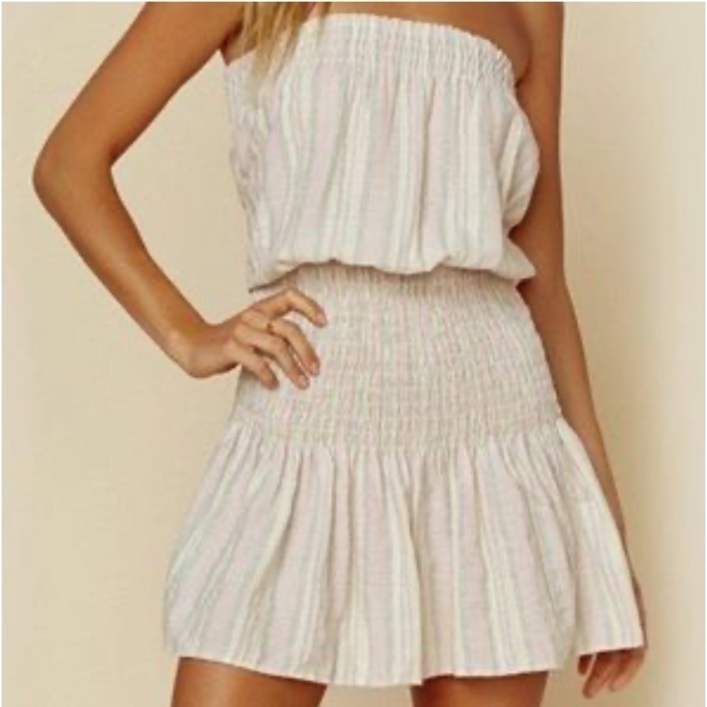 BLUE LIFE GOOD KARMA SMOCKED DRESS
